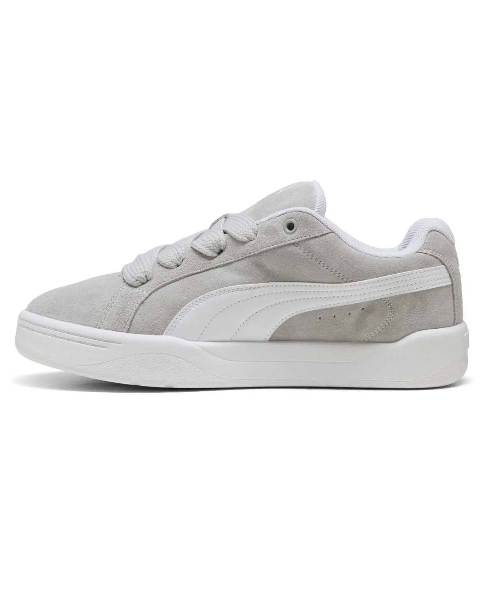 PUMA - SNEAKERS UOMO GRIGIE E BIANCHE PARK L-STYLE EASY SUADE, 400707-02