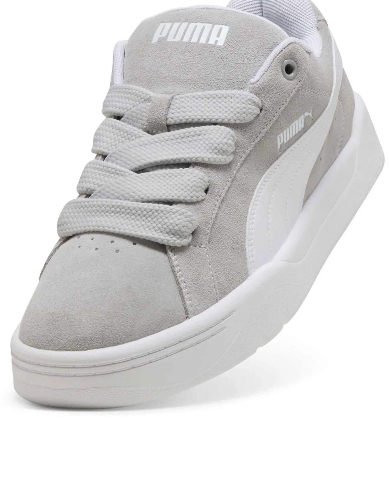 PUMA - SNEAKERS UOMO GRIGIE E BIANCHE PARK L-STYLE EASY SUADE, 400707-02