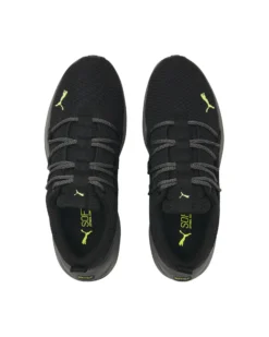PUMA SOFTRIDE ONE4ALL - Scarpa da running nera e verde lime da uomo in mesh traspirante