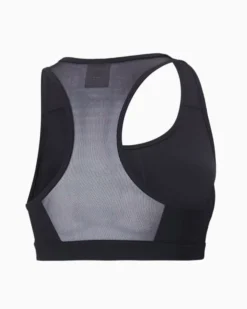 PUMA - Top nero in tessuto traspirante con logo nero