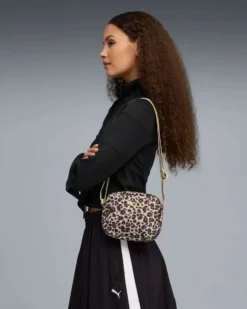 PUMA - TRACOLLINA LEOPARDATA BEIGE, NERA E MARRONE  POPO CROSSBODY BAG,  091338-06