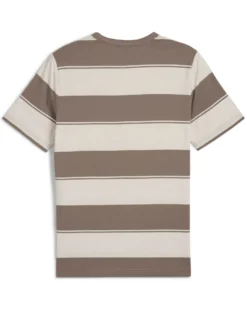 PUMA - T-SHIRT  BEIGE E MARRONE CLASSIC STRIPE AOP TEE  DA UOMO, 684657-93
