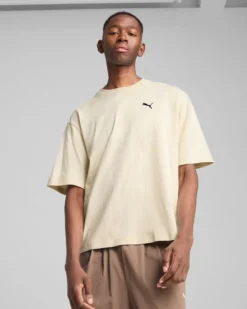PUMA - T-SHIRT BEIGE WARDROBE ESS BOXY  DA UOMO 629645-87