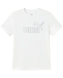 PUMA - T-SHIRT BIANCA ESSENTIAL DA RAGAZZA (7 - 16 ANNI)  CON LOGO STRASS 693852-02