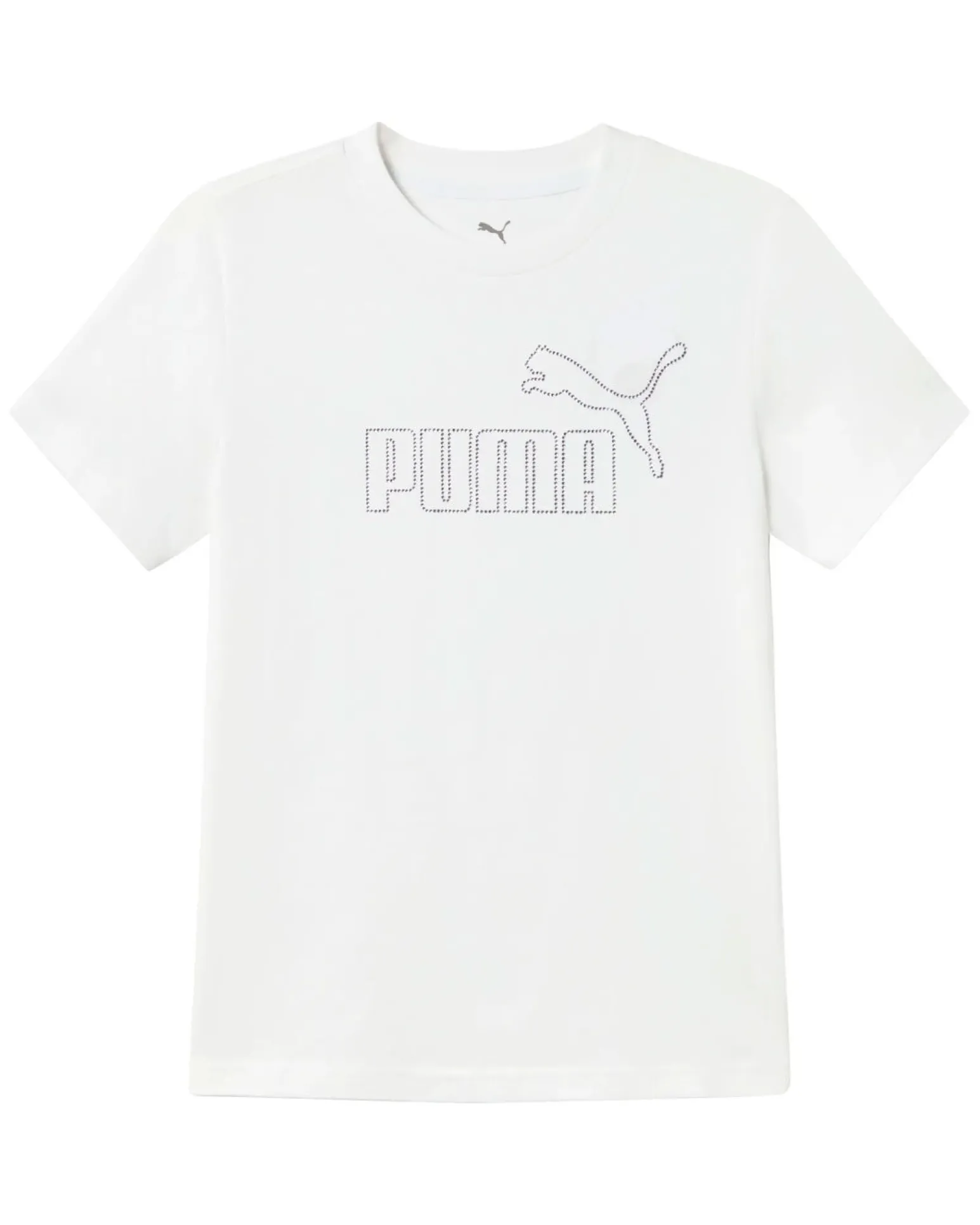 PUMA - T-SHIRT BIANCA ESSENTIAL DA RAGAZZA (7 - 16 ANNI) CON LOGO STRASS 693852-02