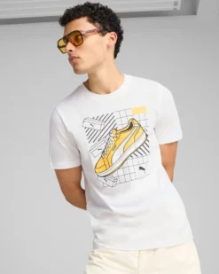 PUMA - T-SHIRT BIANCA GRAPHICS SNEAKER TEE DA UOMO - 684830-02