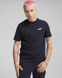 PUMA - T-SHIRT BLU ESS TAPE TEE DA UOMO - 684674-16