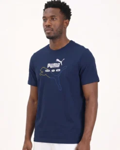PUMA - T-SHIRT BLU ROYAL ESSENTIAL LOGO LAB SUMMER TEE DA UOMO, 692031-49