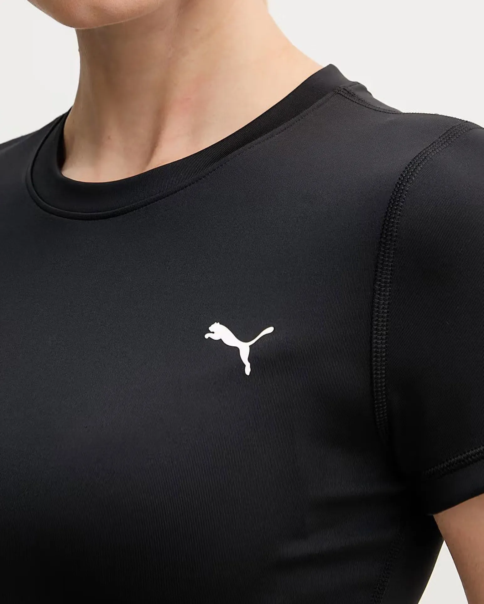 PUMA - T-SHIRT DA ALLENAMENTO MEZZA MANICA NERA STRONG CROSS BACK TEE DA DONNA, 528494-01