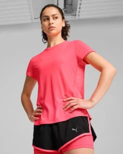 PUMA - T-SHIRT DA DONNA RUN FAVORITES VELOCITY ROSA FLUO - 525061-16