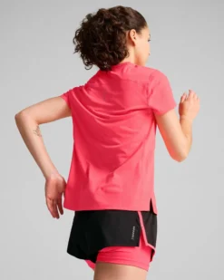 PUMA - T-SHIRT DA DONNA RUN FAVORITES VELOCITY ROSA FLUO - 525061-16