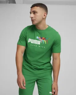 PUMA - T-SHIRT DA UOMO ESS+ LOVE WINS TEE VERDE- 680000_36