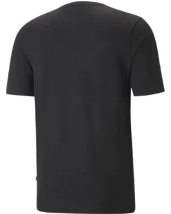 PUMA - T shirt da uomo gialla in cotone con logo bianco e nero