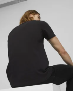 PUMA - T shirt da uomo nera con logo camouflage