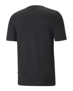 PUMA - T shirt da uomo nera con logo bianco e giallo