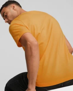 PUMA - T-shirt Essentials 2 gialla da uomo con logo