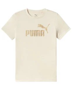 PUMA – T-SHIRT ESSENTIALS+TEXTURED FOIL LOGO JUNIOR BEIGE –692207-87