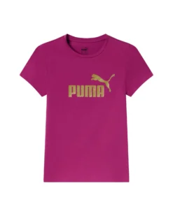 PUMA - T-SHIRT ESS+ GLITTER LOGO TEE JUNIOR FUXIA - 682108-45