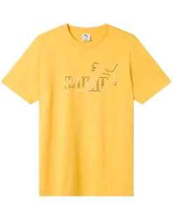 PUMA - T-SHIRT ESS TEE BIG LOGO GIALLA DA UOMO - 688913-55