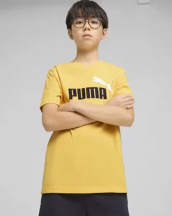 PUMA - T-SHIRT GIALLA ESS 2 COLOR NO.1 LOGO JUNIOR - 685778-55