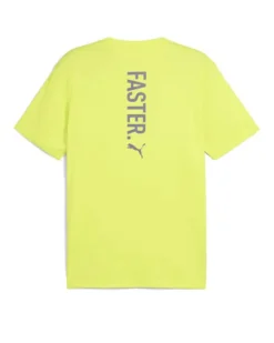 PUMA - T-SHIRT LIME GRAPHICS RUNNING FASTER DA UOMO - 526563-39