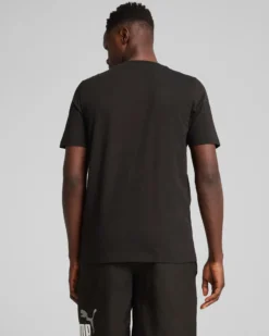 PUMA -T-SHIRT MEZZA MANICA NERA E BIANCA ESSENTIAL BLOCK TEE  DA UOMO, 684685-01