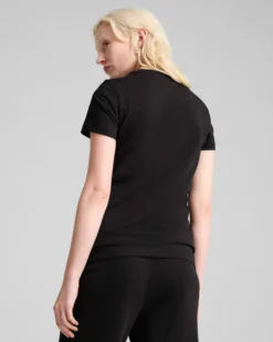 PUMA -T-SHIRT MEZZA MANICA NERA ESSENTIAL METALLIC TEE DA DONNA, 684995-01