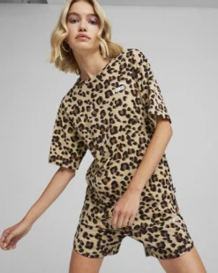 PUMA - T-SHIRT MM ESS+ ANIMAL RELAXED AOP TAN DA DONNA - 677925-83
