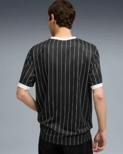 PUMA - T-SHIRT NERA A RIGHE BIANCA  ESSENTIAL STRIPED JSY  DA UOMO, 688263-01