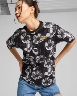 PUMA - T-SHIRT NERA E BIANCA ESSENTIAL+ CLASS ACT  DA DONNA, 681692-01