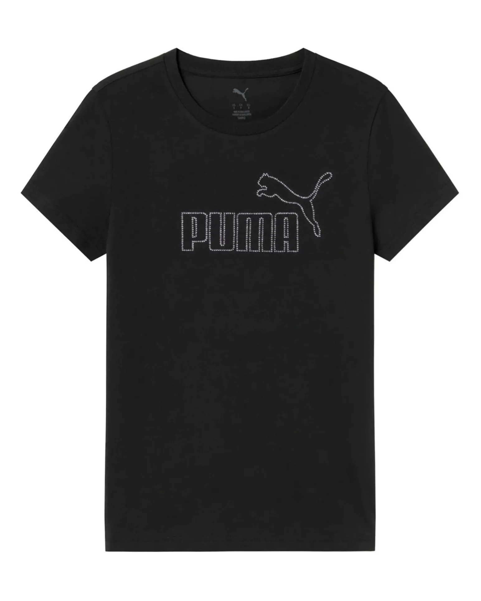 PUMA - T-SHIRT NERA ESSENTIAL DA DONNA CON LOGO STRASS 693519-01