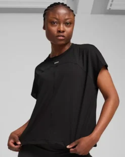 PUMA - T-SHIRT NERA PER ALLENAMENTO MISTA CLOUDSPUN DA DONNA