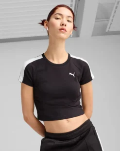 PUMA - T-SHIRT NERA T7 BABY TEE DA DONNA - 629802-01