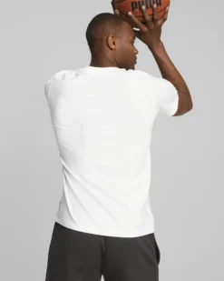 PUMA - T shirt oversize bianca da uomo con stampa frontale