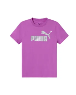 PUMA - T-SHIRT TEXURED FOIL LOGO FUXIA  DA BAMBINA 689052-89