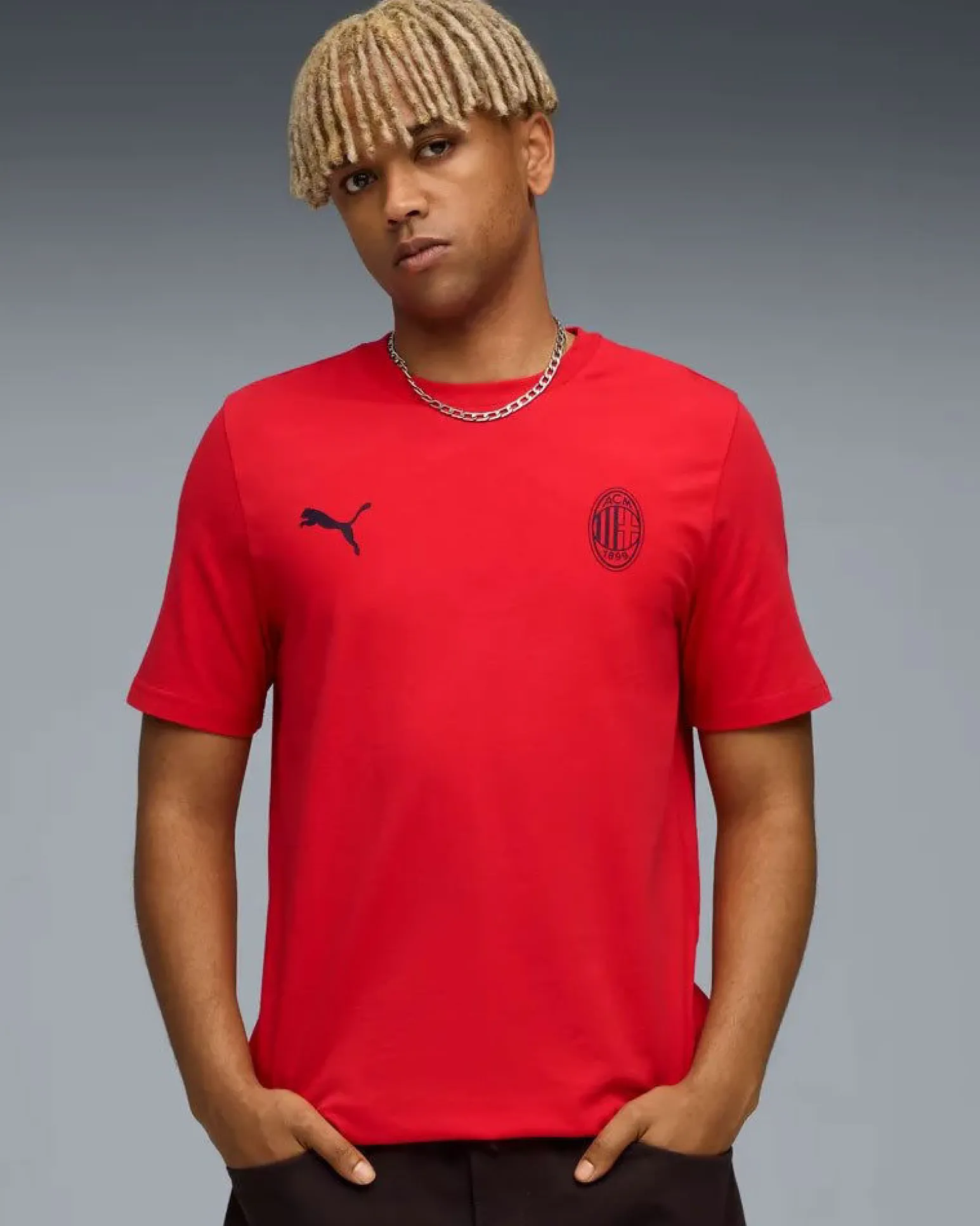 PUMA - T-SHIRT UOMO MEZZA MANICA ROSSA AC MILAN FTBLESS TEE, 782584-03