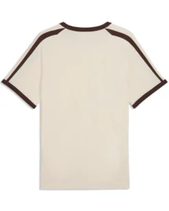 PUMA - T-SHIRT UOMO MEZZA MANICA  BEIGE E MARRONE T7 BIG CAT RINGER TEE AL.SNOW, 635242-87