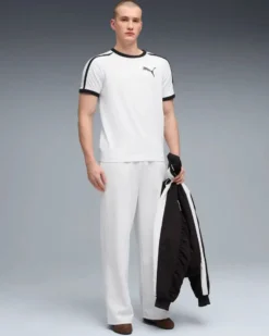 PUMA - T-SHIRT UOMO MEZZA MANICA  BIANCA E NERA E T7 BIG CAT RINGER TEE AL.SNOW, 635242-02