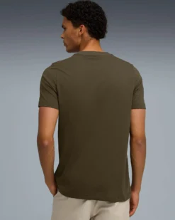 PUMA - T-SHIRT VERDE OLIVA ESSENTIAL 2 COLOR SMALL LOGO DA UOMO, 684717-70