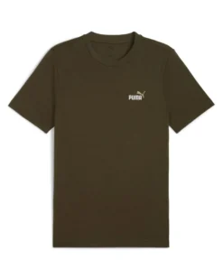 PUMA - T-SHIRT VERDE OLIVA ESSENTIAL 2 COLOR SMALL LOGO DA UOMO, 684717-70