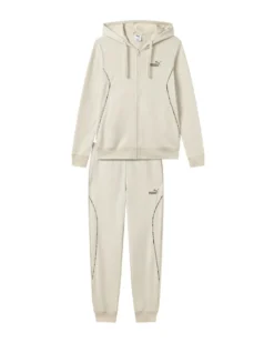 PUMA -TUTA COMPLETA  CON CAPPUCCIO  BEIGE/CREMA HD GRAPHIC TRACKSUIT DA DONNA, 694708-87