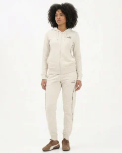 PUMA -TUTA COMPLETA  CON CAPPUCCIO  BEIGE/CREMA HD GRAPHIC TRACKSUIT DA DONNA, 694708-87