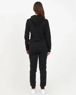 PUMA - Tuta completa da donna nera con zip frontale