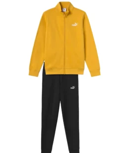 PUMA - TUTA COMPLETA  JUNIOR ( 7-16 ANNI) GIALLO OCRA E NERA ESSENTIAL FULL ZIP SWEAT SUIT, 693273-62