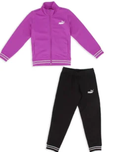 PUMA - TUTA COMPLETA  VIOLA E NERA ESSENTIAL+TEXTURED FOIL LOGO FZ TR DA DONNA, 689000-89