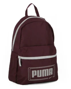 PUMA - Zaino bordeaux e grigio con tasca frontale e spallacci regolabili