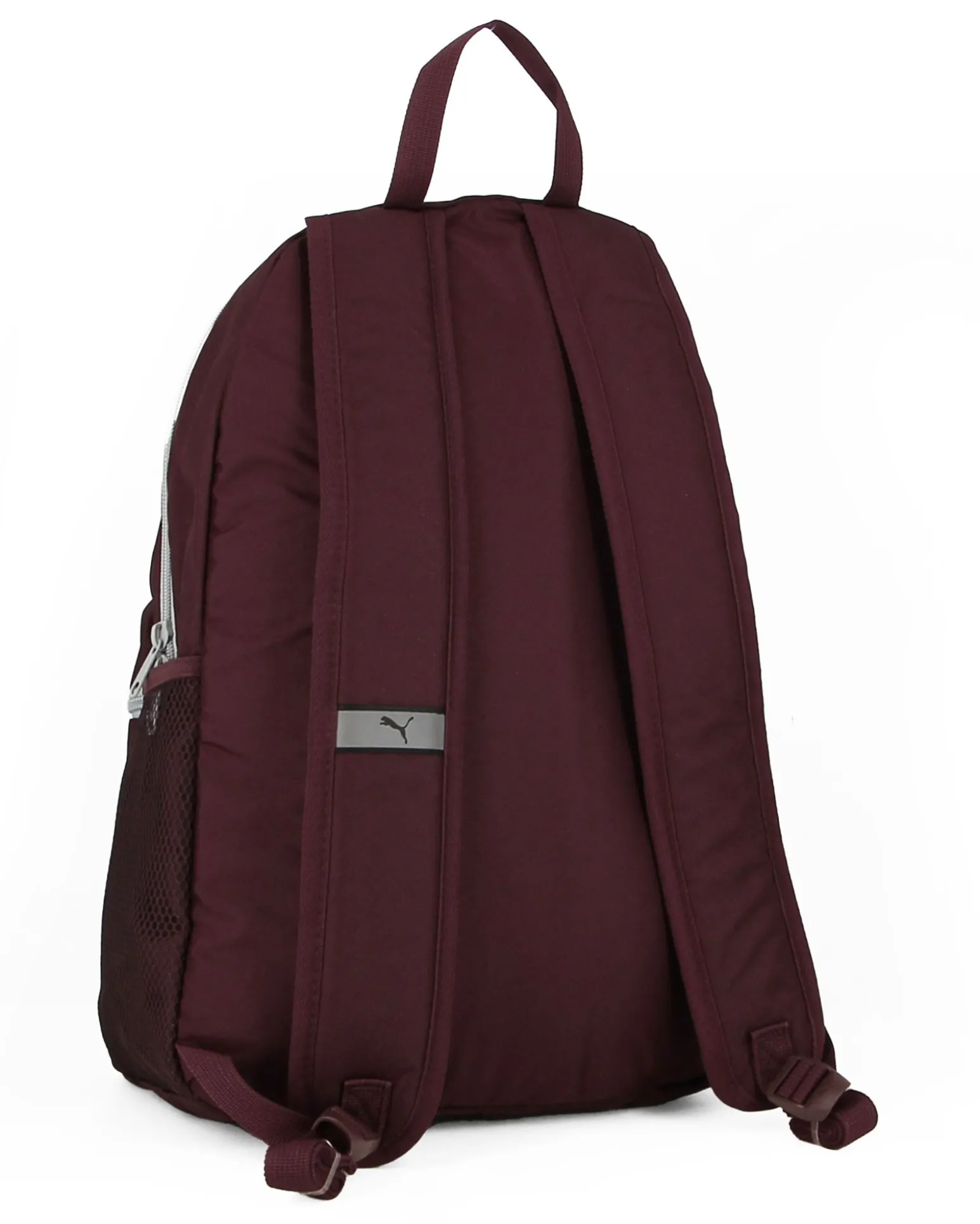 PUMA - Zaino bordeaux e grigio con tasca frontale e spallacci regolabili