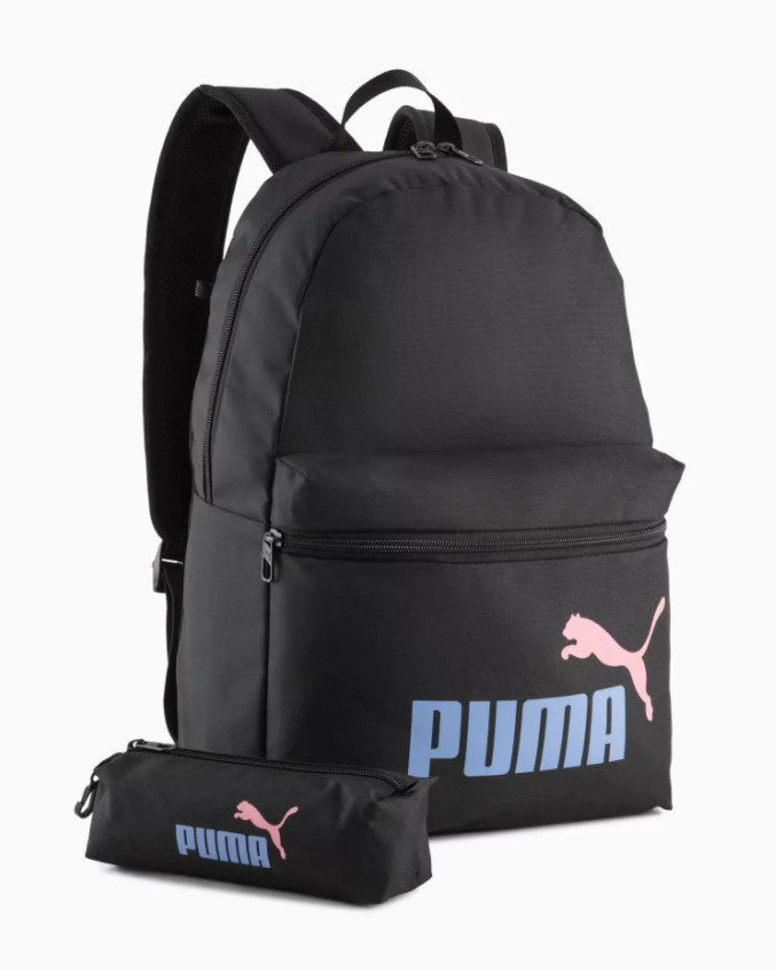 PUMA - ZAINO + BORSELLO NERO PHASE BACKPACK LOGO CELESTE E ROSA, 092190-02