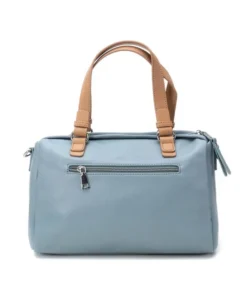 REFRESH - Borsa due manici jeans con tasche frontali e moschettone con ciondoli, tracolla removibile