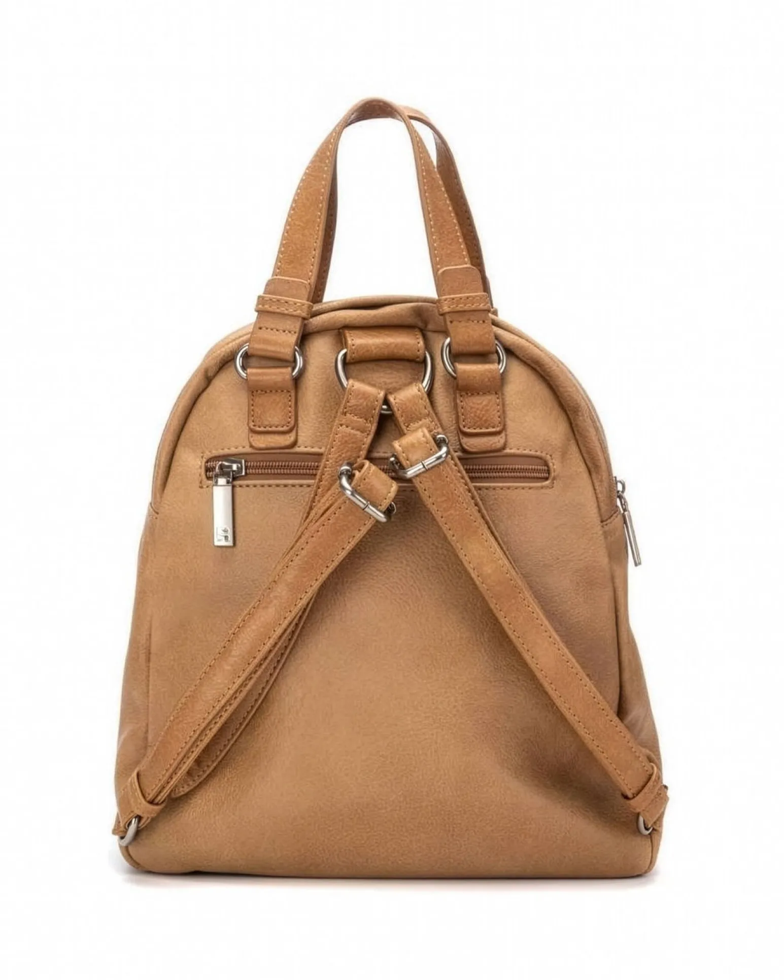 REFRESH - Zaino camel tasche frontali e borchie